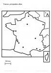 France : principales villes (contours)