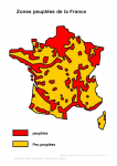 Zones peuplées de la France