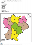 La région Rhône-Alpes, les départements