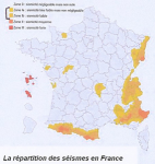 La répartition des séismes en France
