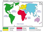Planisphère : continents et océans