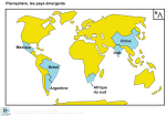 Planisphère : les pays émergents