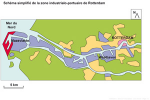 Schéma simplifié de la zone industrialo-portuaire de Rotterdam