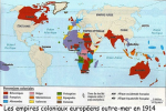 Les empires coloniaux européens d'outre-mer en 1914