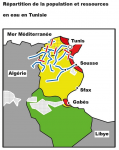 Répartition de la population et ressources en eau en Tunisie