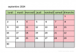 Calendrier sept 2024 juillet 2025